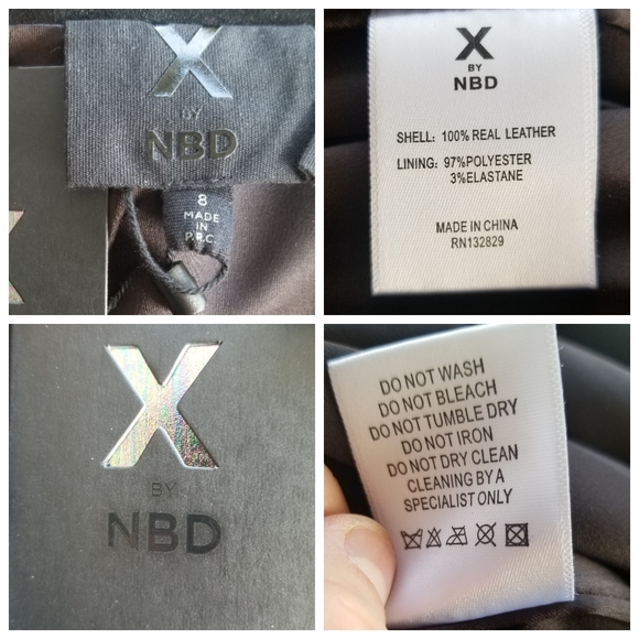 X by NBD Black Leather Suede Skirt - Picture 7 of 8